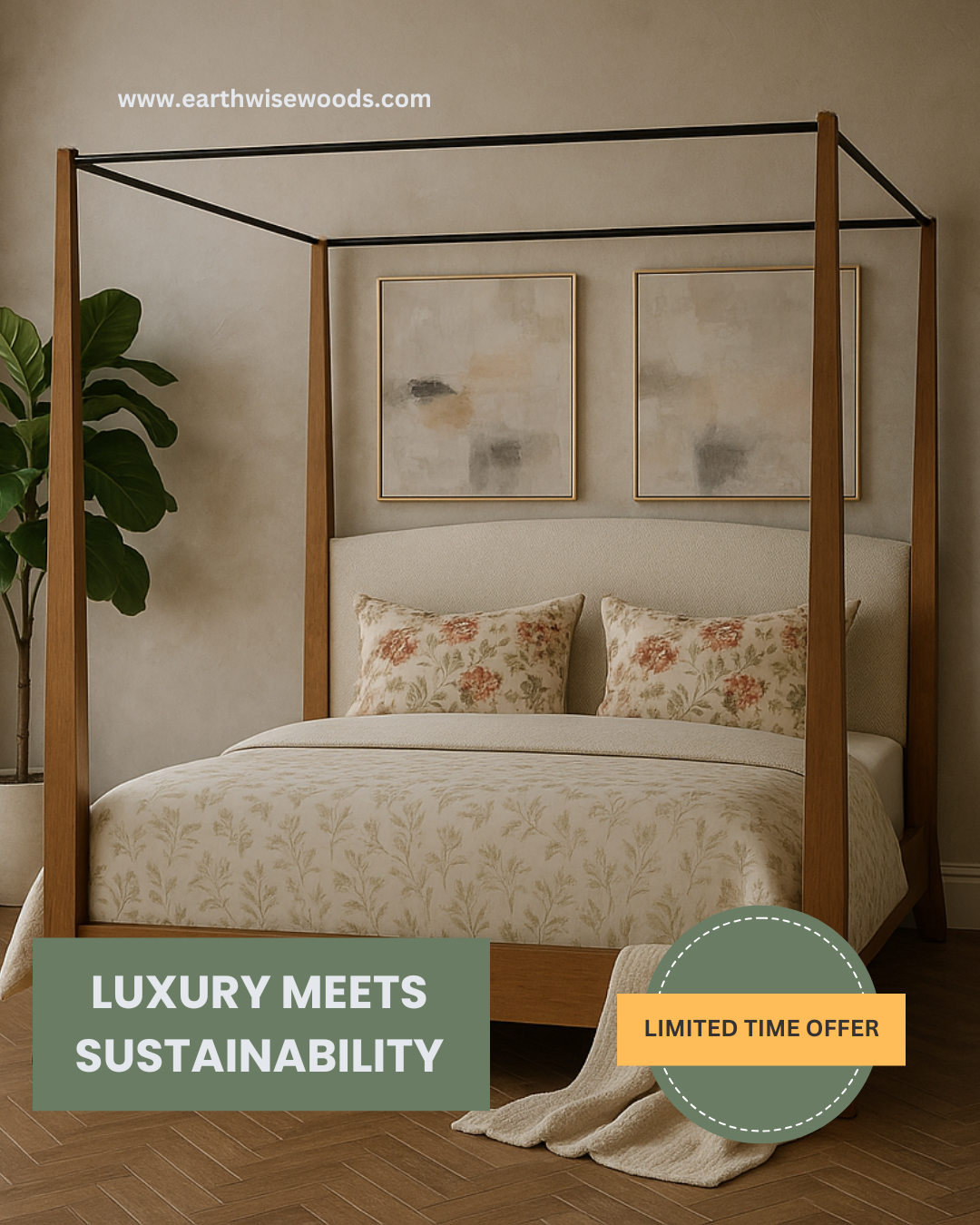 Luxury 4 Poster Teak Bed